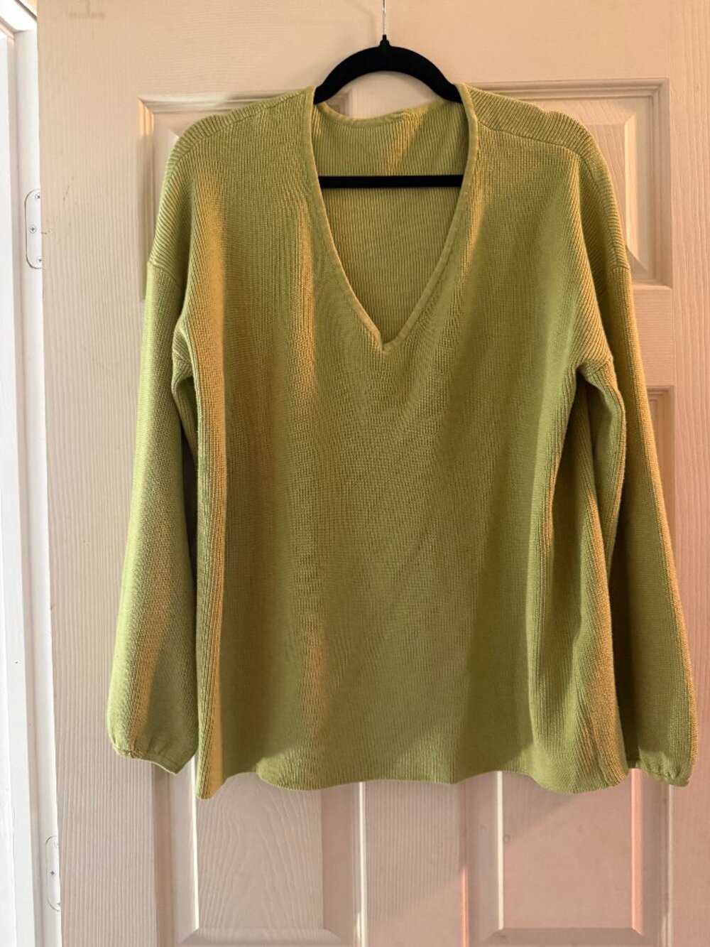 Lime green v-neck summer sweater